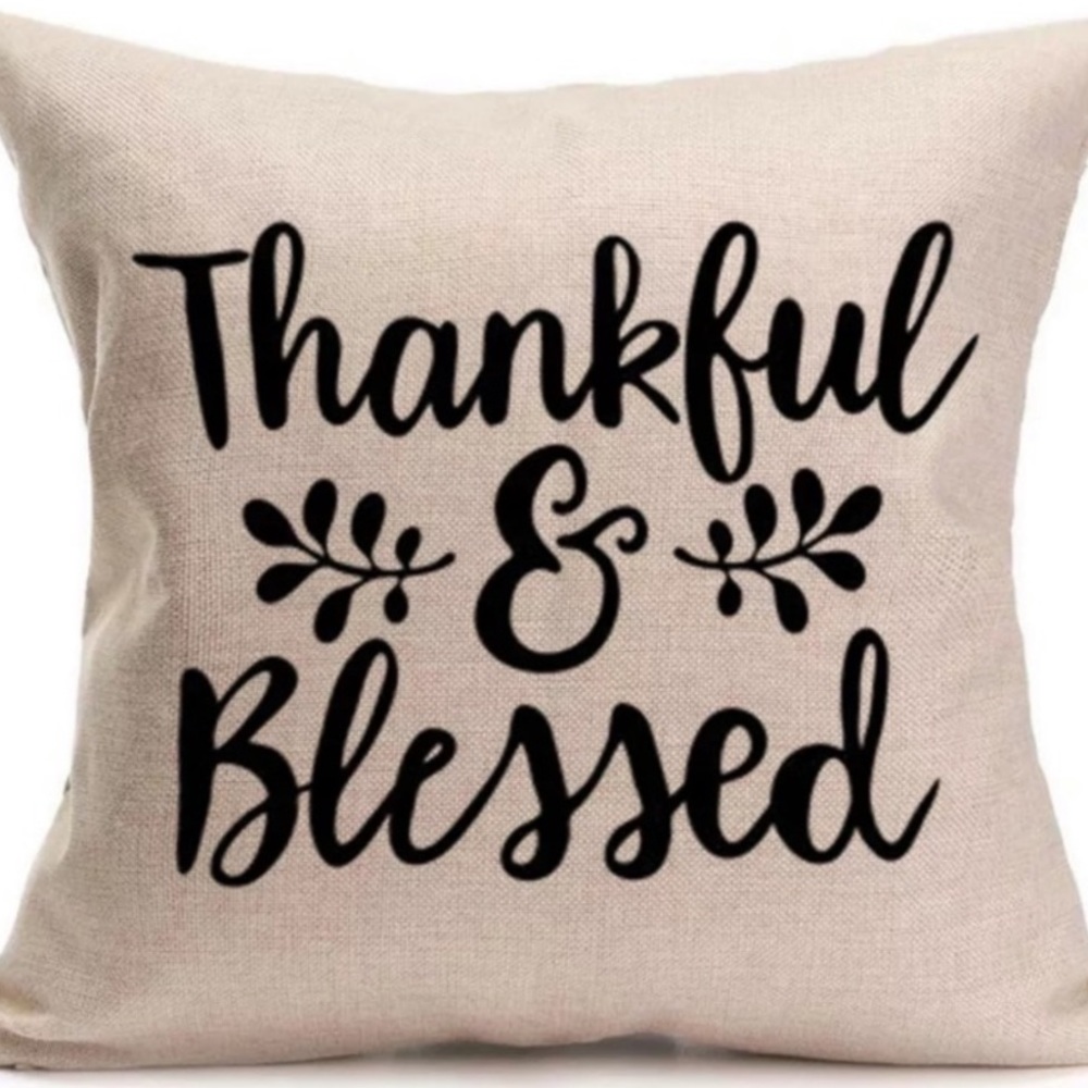 Pillow Cover- NEW- Thankful and Blessed